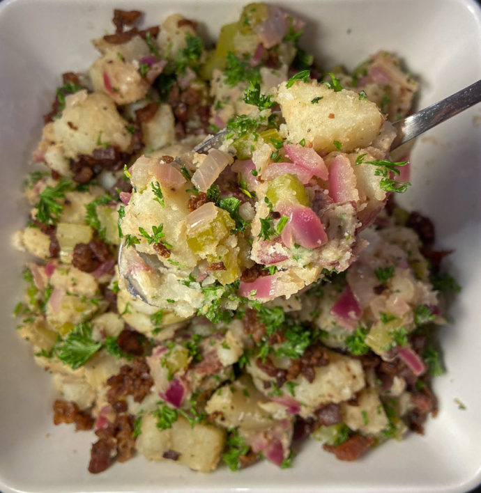 how to make authentic warm german potato salad