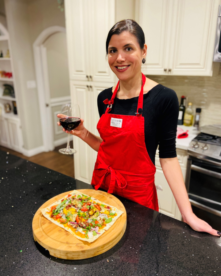 Me with indian fusion flatbread pizza