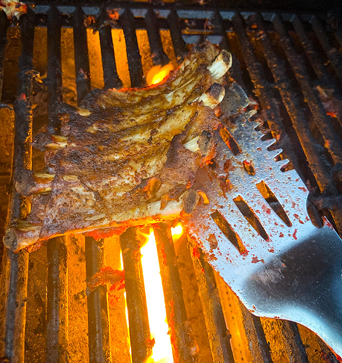 Indian ribs on grill