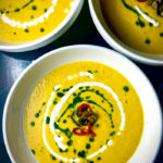 sweet corn gazpacho in bowls