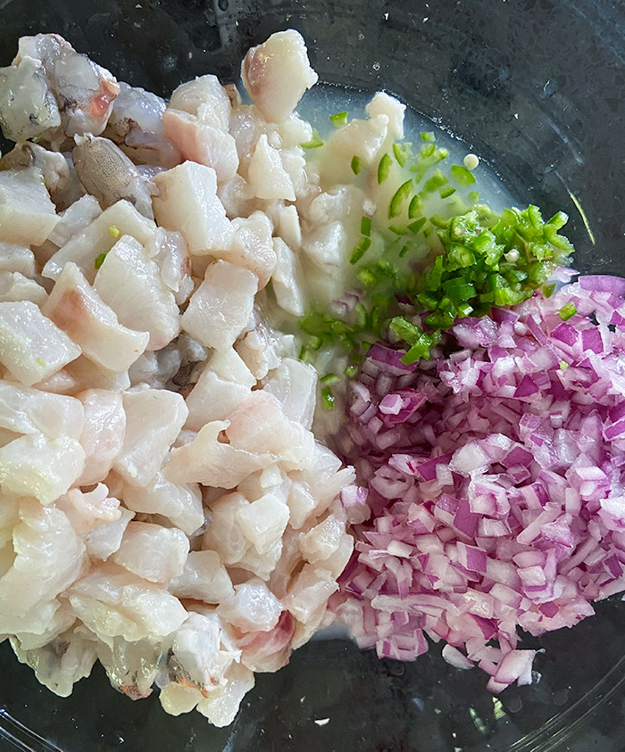 ceviche marinating