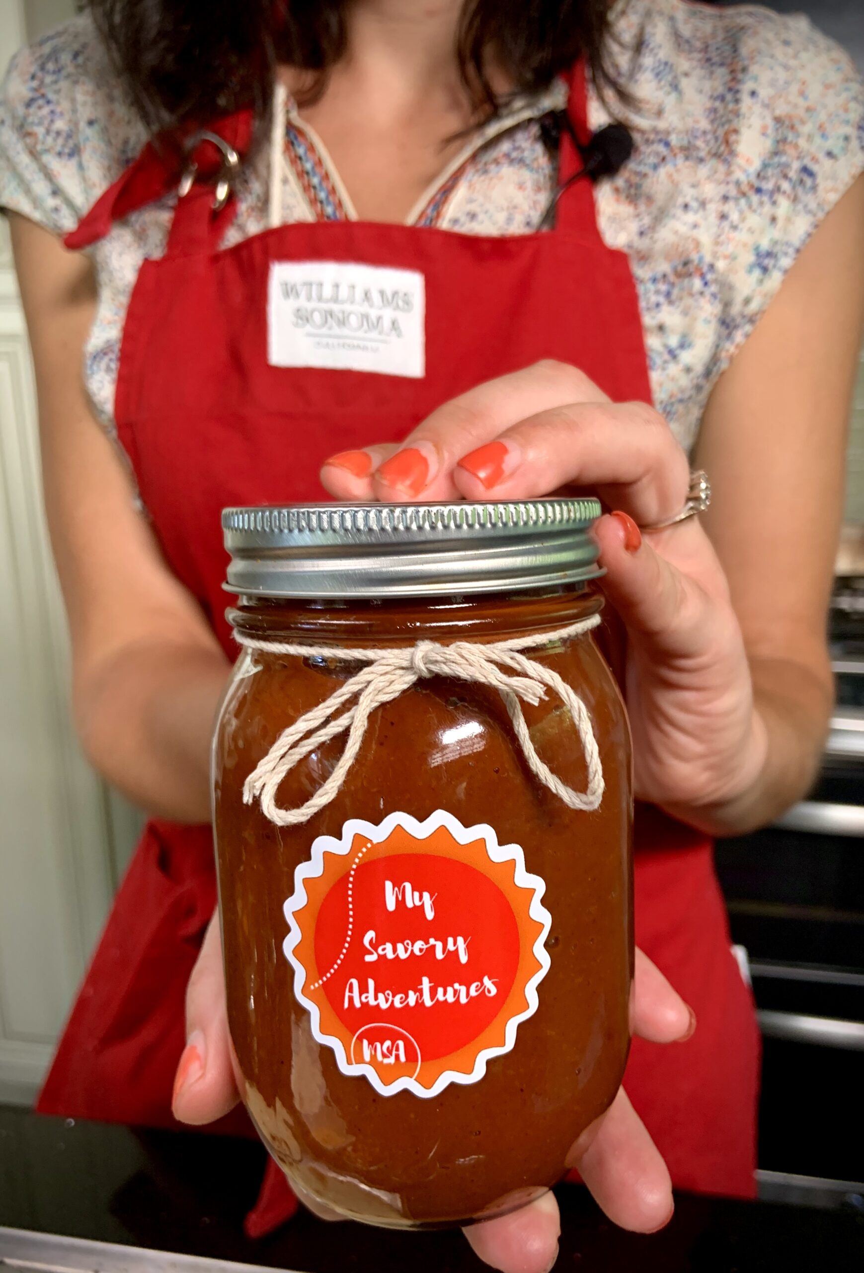 sweet and spicy bbq sauce in a jar 