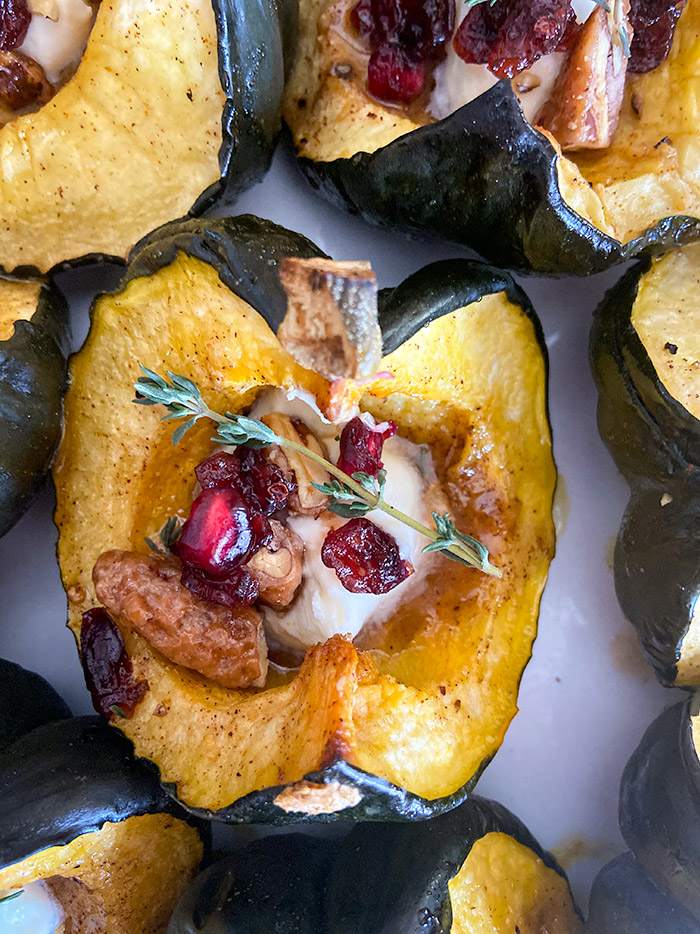 roasted acorn squash wedges