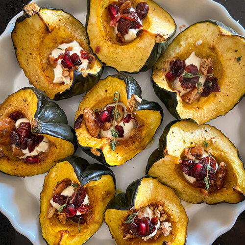 roasted acorn squash wedges