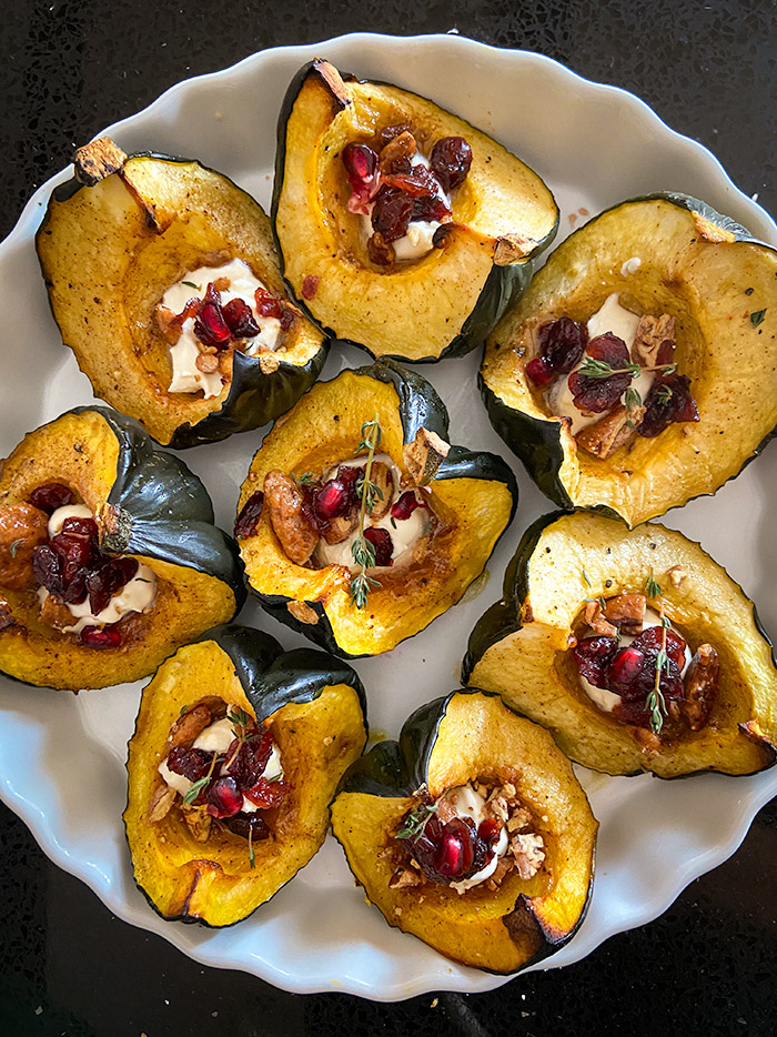 roasted acorn squash wedges