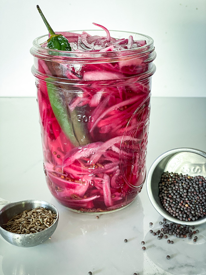 indian pickled onions in a jar
