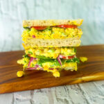 vegan curry chickpea salad sandwich